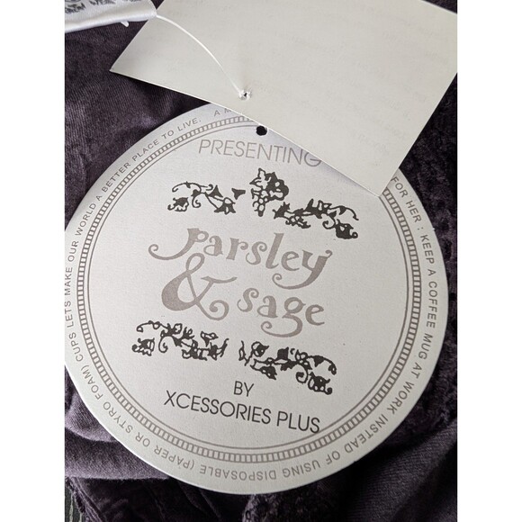 Parsley & Sage Top XL Purple Lace Stretch Cotton Rayon 3/4 Sleeve Button Boho - Picture 7 of 10